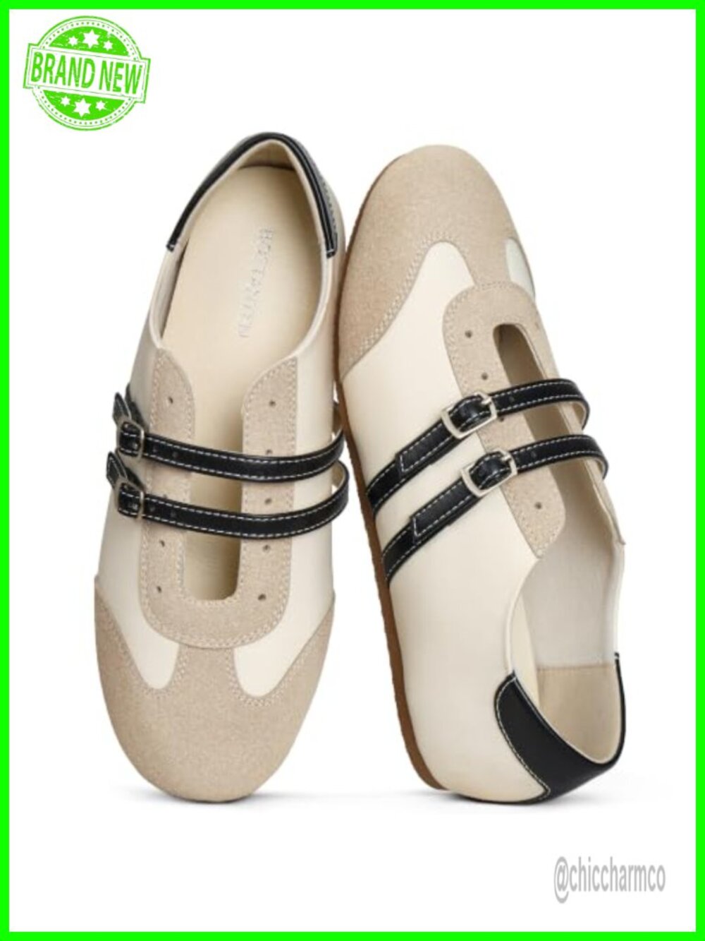 Unisex Ballet Sneaker Mary Jane Flats, Faux Leather Suede Comfort Walking Shoes